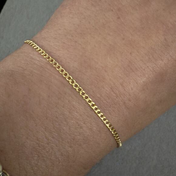 10k Solid Yellow Gold 7in Cuban Link 1.9mm Bracelet ~ NEW - Picture 4 of 8